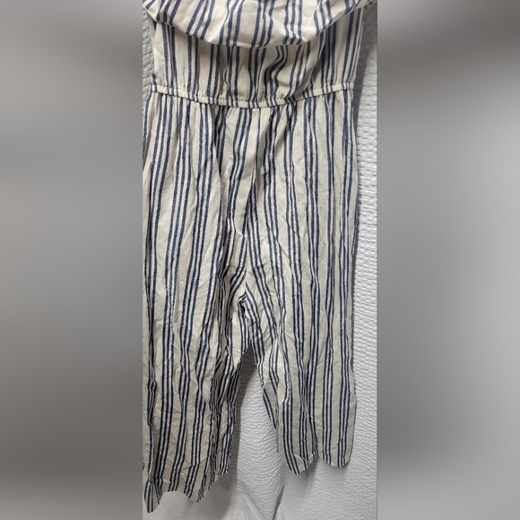 Speechless Navy and White Striped Jumpsuit - Picture 5 of 7